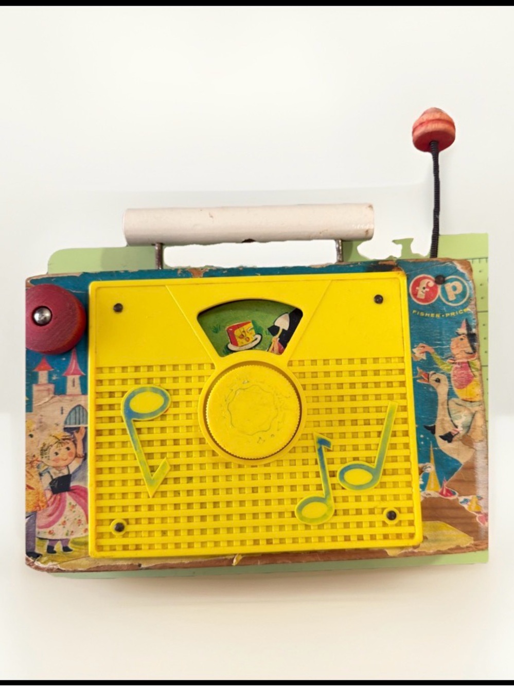 Fisher-Price Yellow Musical Toy Radio with Red Accents